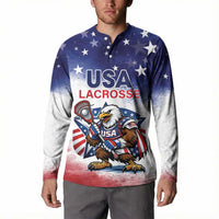 Custom USA Lacrosse Button Sweatshirt American Eagle Mascot