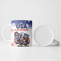Custom USA Lacrosse Ceramic Mug American Eagle Mascot