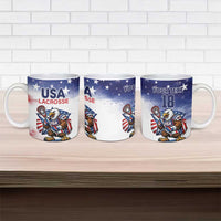 Custom USA Lacrosse Ceramic Mug American Eagle Mascot