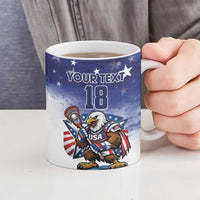 Custom USA Lacrosse Ceramic Mug American Eagle Mascot