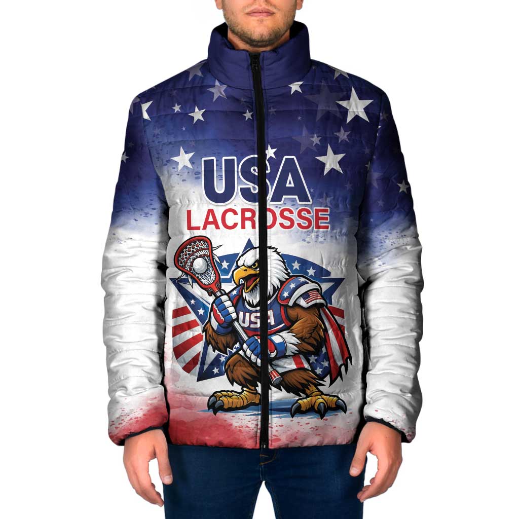 Custom USA Lacrosse Padded Jacket American Eagle Mascot