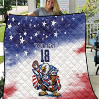 Custom USA Lacrosse Quilt American Eagle Mascot