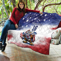Custom USA Lacrosse Quilt American Eagle Mascot