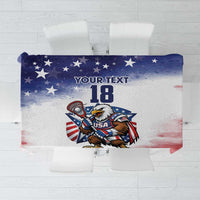 Custom USA Lacrosse Tablecloth American Eagle Mascot