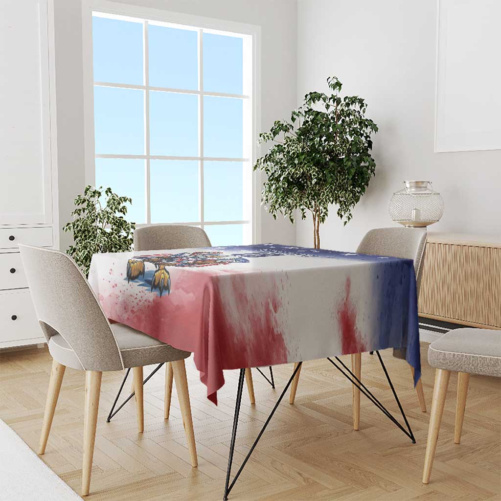 Custom USA Lacrosse Tablecloth American Eagle Mascot