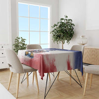 Custom USA Lacrosse Tablecloth American Eagle Mascot