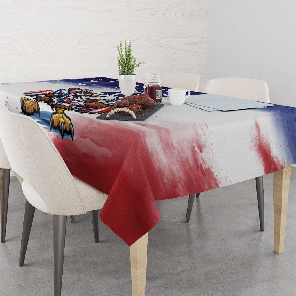 Custom USA Lacrosse Tablecloth American Eagle Mascot