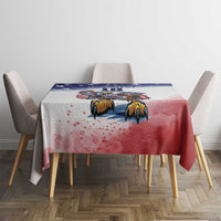 Custom USA Lacrosse Tablecloth American Eagle Mascot