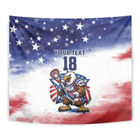 Custom USA Lacrosse Tapestry American Eagle Mascot