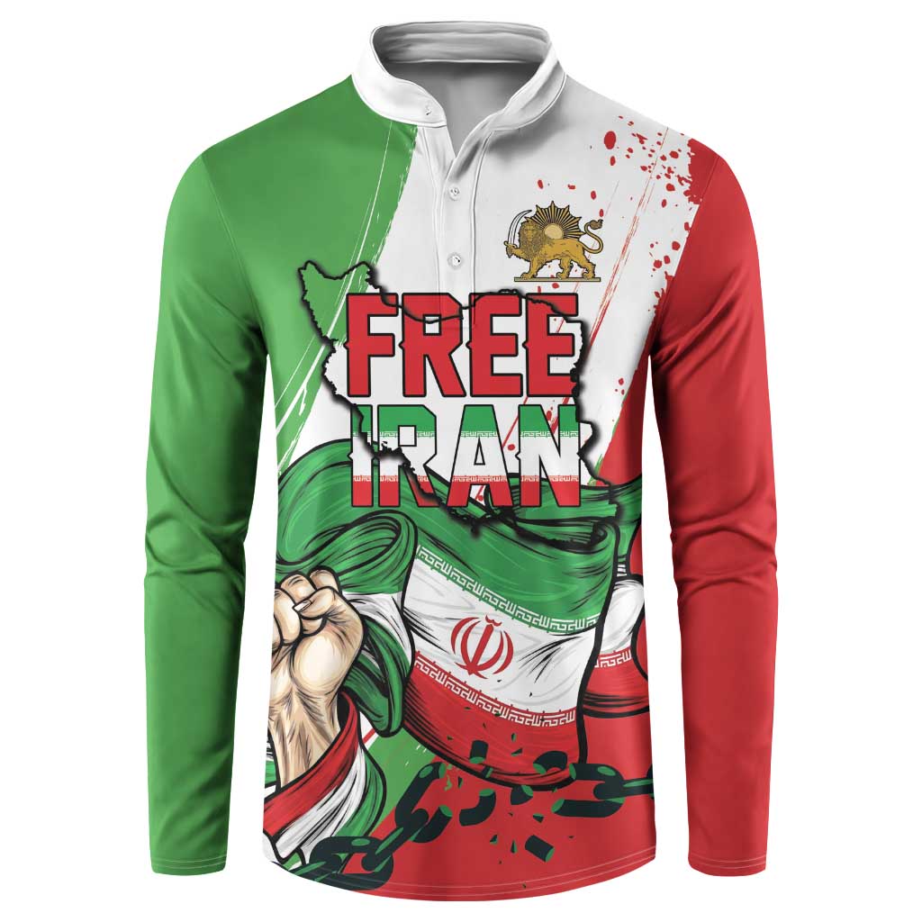 Free Iran Lion and Sun Personalized Button Sweatshirt Persian Freedom Protest