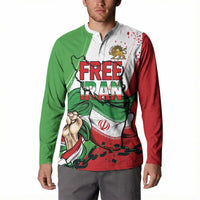 Free Iran Lion and Sun Personalized Button Sweatshirt Persian Freedom Protest
