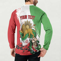 Free Iran Lion and Sun Personalized Button Sweatshirt Persian Freedom Protest