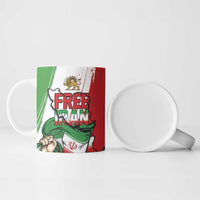Free Iran Lion and Sun Personalized Ceramic Mug Persian Freedom Protest