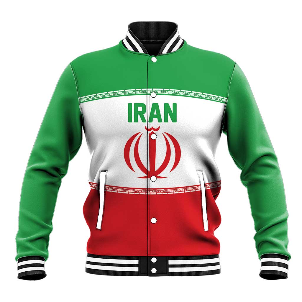 Iran Flag Custom Baseball Jacket Persian Pride National Colors