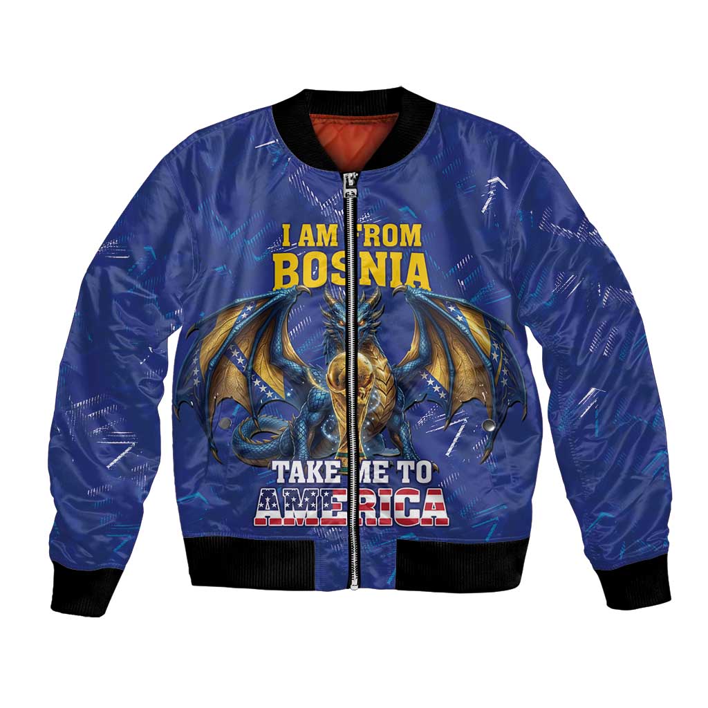 I Am From Bosnia Take Me To America Bomber Jacket Road to WC 2026