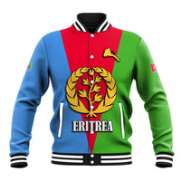 Eritrea emblem baseball jacket with red/blue/green panels and ERITREA front patch