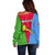 Personalized Eritrea Emblem Off Shoulder Sweater With Flag Color - Wonder Print Shop