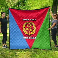 Personalized Eritrea emblem quilt with flag colors and “ERITREA” beneath gold crest