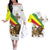 Ethiopia Couples Matching Off The Shoulder Long Sleeve Dress and Hawaiian Shirt Lion Of Judah Emblem With Cross