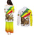 Ethiopia Couples Matching Puletasi and Long Sleeve Button Shirt Lion Of Judah Emblem With Cross - Wonder Print Shop