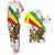 Ethiopia Couples Matching Tank Maxi Dress and Hawaiian Shirt Lion Of Judah Emblem With Cross