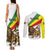 Ethiopia Couples Matching Tank Maxi Dress and Long Sleeve Button Shirt Lion Of Judah Emblem With Cross