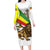 Ethiopia Family Matching Long Sleeve Bodycon Dress and Hawaiian Shirt Lion Of Judah Emblem With Cross