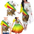 Ethiopia Family Matching Off The Shoulder Long Sleeve Dress and Hawaiian Shirt Lion Of Judah Emblem With Cross