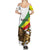 Ethiopia Family Matching Summer Maxi Dress and Hawaiian Shirt Lion Of Judah Emblem With Cross