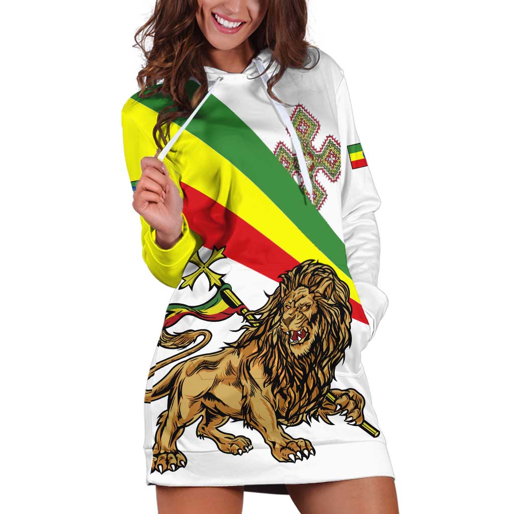 Ethiopia Hoodie Dress Lion Of Judah Emblem With Cross