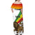 Ethiopia Off Shoulder Maxi Dress Lion Of Judah Emblem With Cross