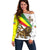 Ethiopia Off Shoulder Sweater Lion Of Judah Emblem With Cross