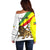 Ethiopia Off Shoulder Sweater Lion Of Judah Emblem With Cross