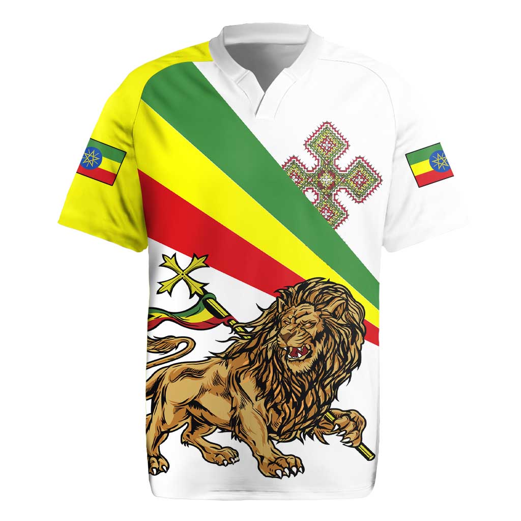 Ethiopia Rugby Jersey Lion Of Judah Emblem With Cross