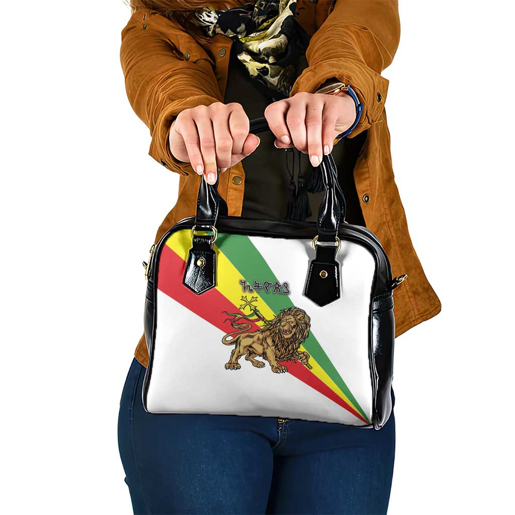 Ethiopia Shoulder Handbag Lion Of Judah Emblem With Cross