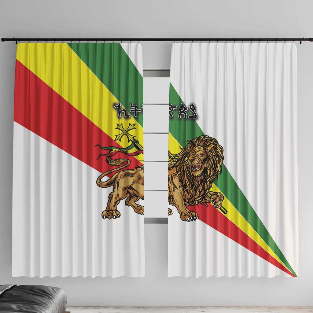 Ethiopia Window Curtain Lion Of Judah Emblem With Cross