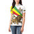 Ethiopia Women Polo Shirt Lion Of Judah Emblem With Cross