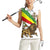 Ethiopia Women Sleeveless Polo Shirt Lion Of Judah Emblem With Cross