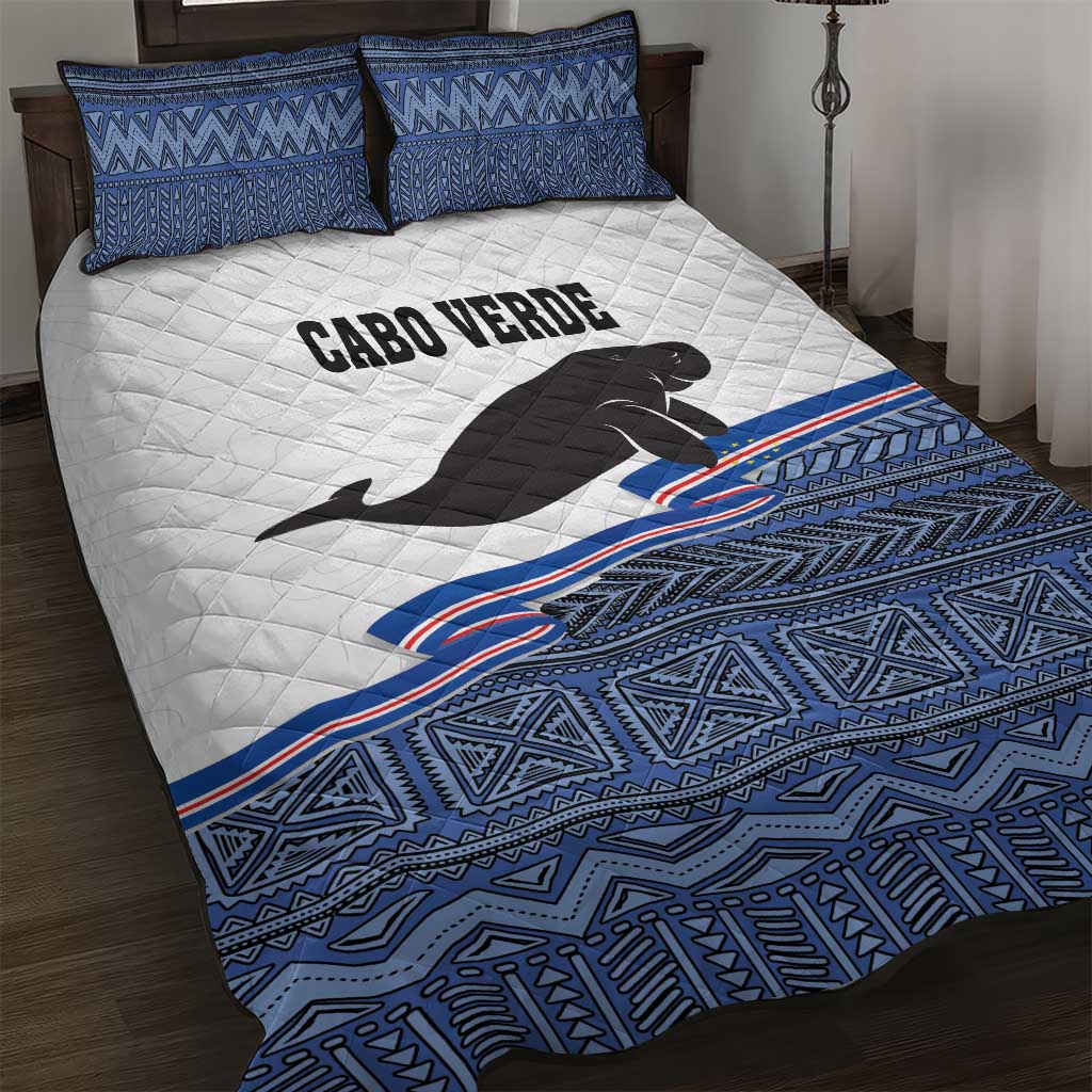 Cape Verde Manatee Quilt Bed Set Pattern With Flag Color - Wonder Print Shop