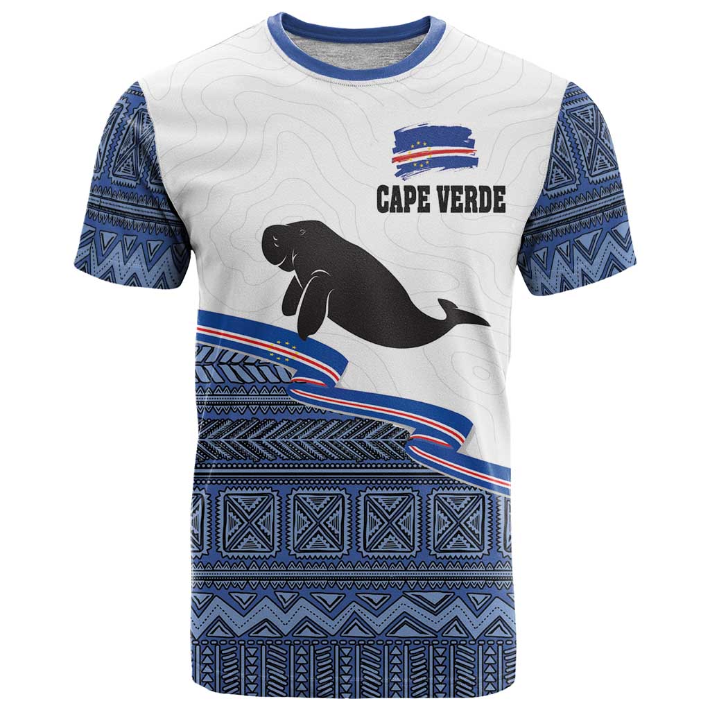 Cape Verde Manatee T Shirt Pattern With Flag Color - Wonder Print Shop