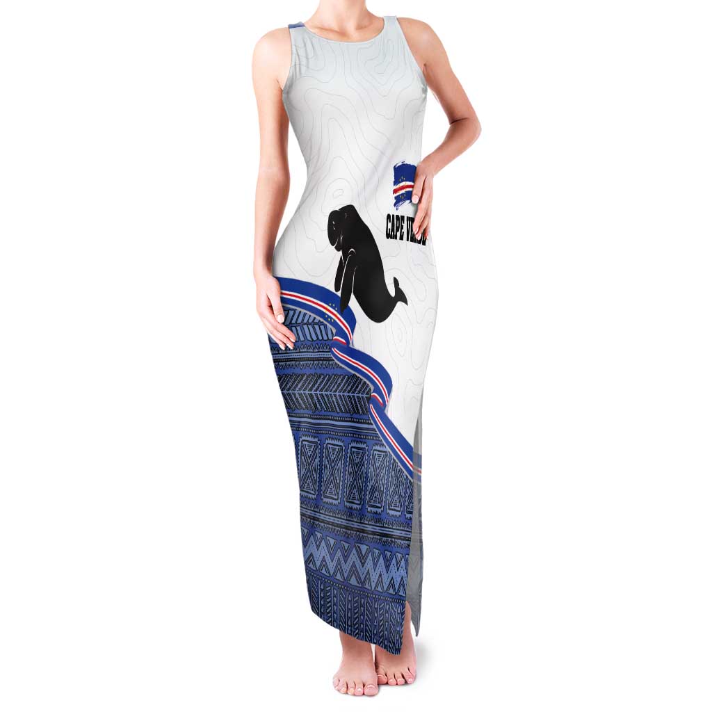 Cape Verde Manatee Tank Maxi Dress Pattern With Flag Color - Wonder Print Shop