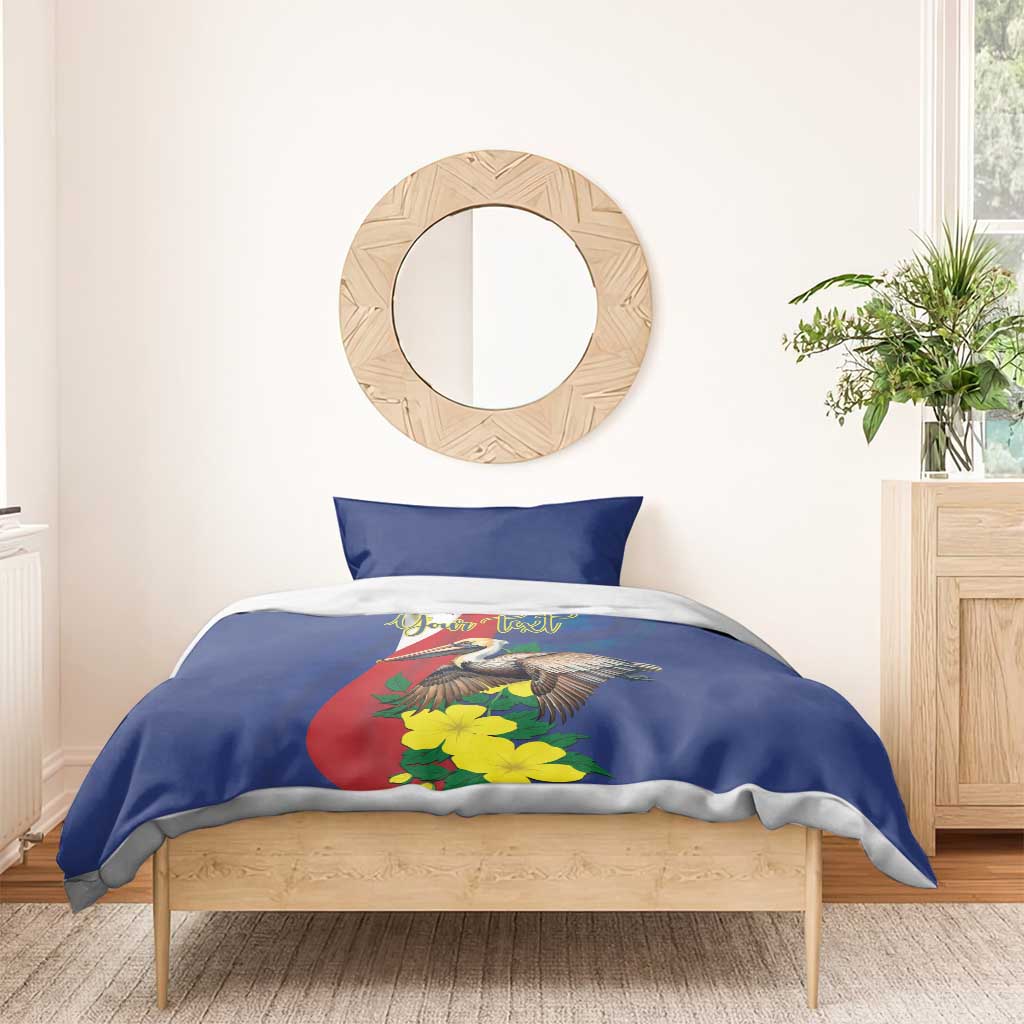 Personalized Sint Maarten Flag Day Bedding Set 40th Anniversary Semper Progrediens