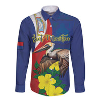 Personalized Sint Maarten Flag Day Long Sleeve Button Shirt 40th Anniversary Semper Progrediens
