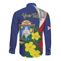 Personalized Sint Maarten Flag Day Long Sleeve Button Shirt 40th Anniversary Semper Progrediens