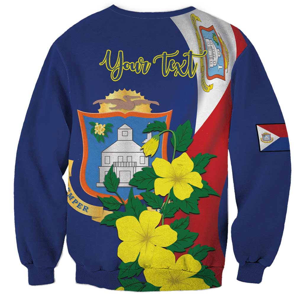Personalized Sint Maarten Flag Day Sweatshirt 40th Anniversary Semper Progrediens