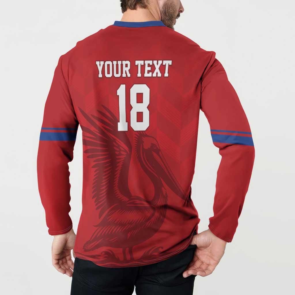 Custom Sint Maarten Football Red Version Button Sweatshirt Go Champion