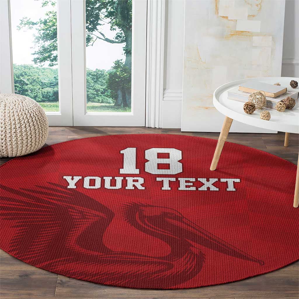 Custom Sint Maarten Football Red Version Round Carpet Go Champion