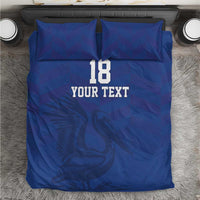 Custom Sint Maarten Football Blue Version Bedding Set Go Champion