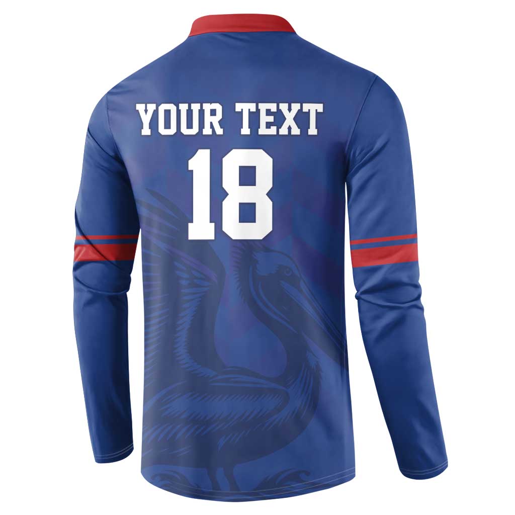 Custom Sint Maarten Football Blue Version Button Sweatshirt Go Champion