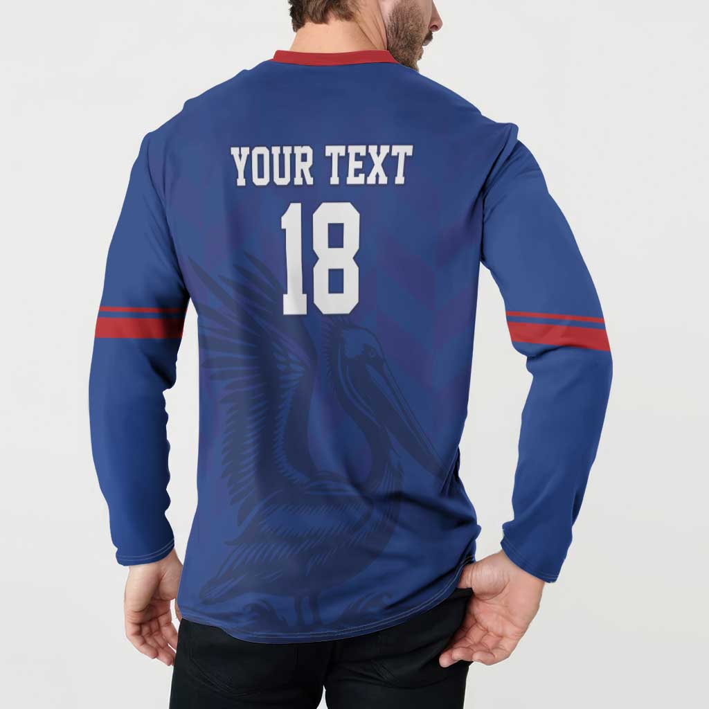 Custom Sint Maarten Football Blue Version Button Sweatshirt Go Champion